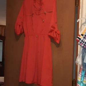 Orange drew with gold accents